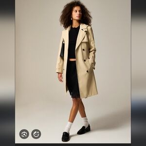 JCREW 2011 Icon Trench Coat Womens 0 6 Khaki Beige Water Repellent H5852 NEW